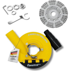 FANZTOOL 3rd Generation Suction Hood for Angle Grinder Including 125 mm Diamond Cup Wheel Professional Quality - Interchangeable Brushes - 99% Universal Fit - Reinforced Adapter Ring - M14 Adapter