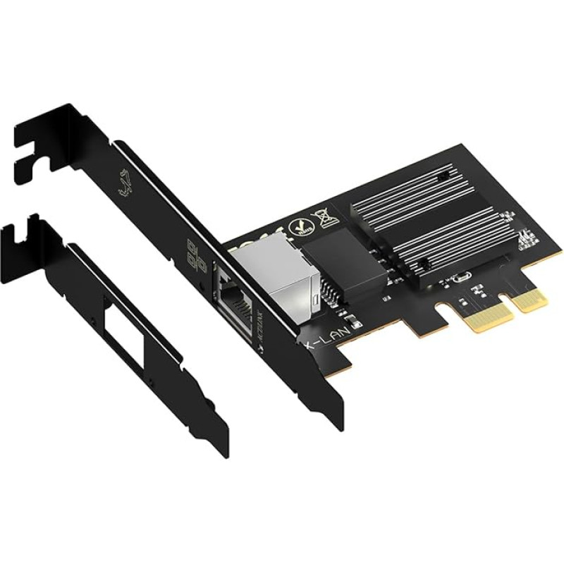 2,5 GB PCIe tinklo kortelė su vidiniu I226V lustu, 2,5 GBase-T tinklo adapteris NIC, Gigabit Ethernet 100/1000/2500Mbps LAN prievadas RJ45, PCIe 3.1 X1, PCI Express Gigabit Ethernet kortelė