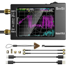 SEESII Nanovna-H vektorinio tinklo analizatorius 10KHz-1.5GHz MF HF VHF UHF antenų analizatorius Matavimai S parametrai Stovinčiųjų bangų santykis Fazinė delsa Smith diagrama