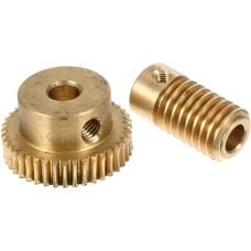 2 Pieces Copper Worm Gear Worm Gear Durable Worm Wheel with Teeth Precise Replacement Accessories for Models Mechanisms
