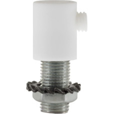creative cables - Round Plastic Strain Relief Complete with Threaded Pipe, Nut and Washer - White