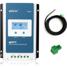 EPEVER MPPT įkrovos valdiklis 30A 12V/24V automobilio Max PV 100V saulės kolektorių reguliatorius Bendra neigiama įvesties galia 390W/780W su LCD ekranu, skirtas sandariai užlietai ličio gelio AGM baterijai (Tracer3210AN)