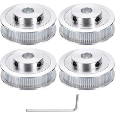 QUARKZMAN GT-2 diržo skriemulys Sinchroninis ratas 80 dantų 10 mm skylė Tinka 10 mm pločio diržui Aliuminio lydinio laikrodžio diržo skriemulys su veržliarakčiu, skirtas 3D spausdintuvui, CNC mašinai 4 vnt.