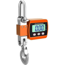 Kranwaage LCD-Digitalanzeige, Crance-Waage, 0,05–500 kg, tragbarer industrieller elektronischer Schwerlast-Hakenkran mit Einheitenwechsel Digitale Hängewaage, robust ( Color : Orange , Size : 1 UK )