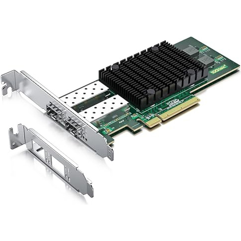 10Gtek 10Gb PCI-E NIC tinklo kortelė, du SFP+ prievadai, su originaliu 