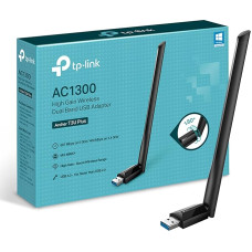 TP-Link Archer T3U Plus AC1300 High Gain Dualband USB WLAN adapteris su didelio stiprinimo antenomis (iki 867 Mbps 5 GHz dažniu ir 400 Mbps 2,4 GHz dažniu, suderinamas su Windows 10 / 8.1 / 8/7 ir