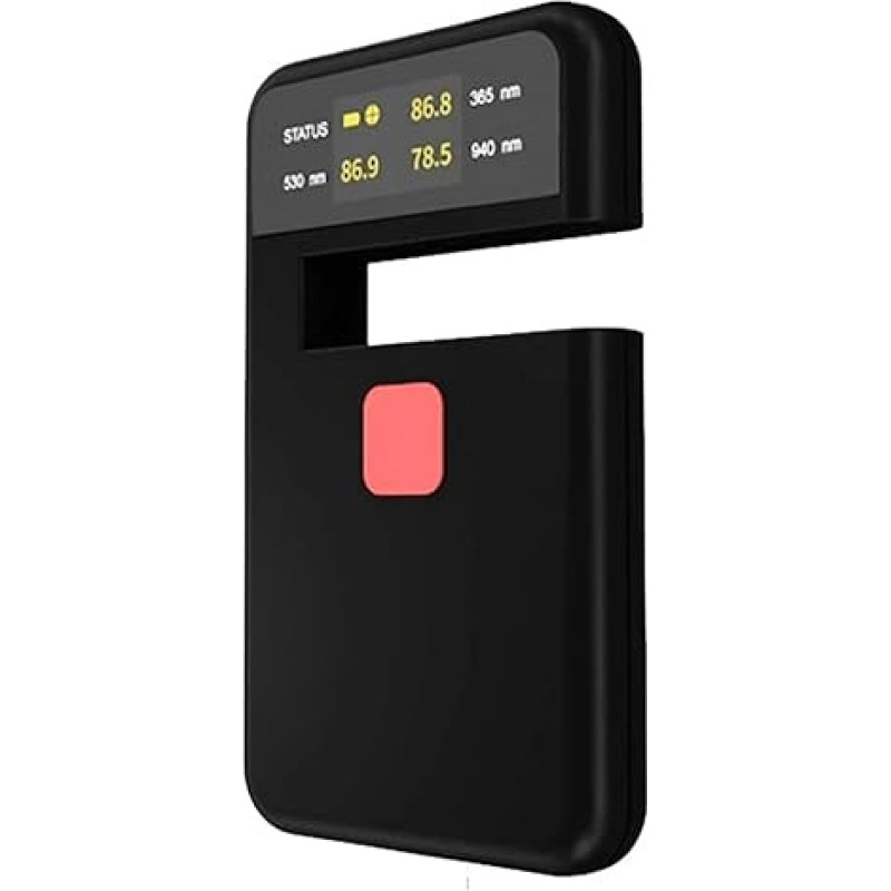 Tönungsmesser, 3-IN-1-Handfenstertönungs-Transmissionsmessgerät VL/UV/Durchlässigkeit Autoglas-Solarfolientester Typ-C-Ladung