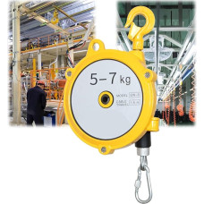 Einziehbare Hängewaage mit Federzug, Einziehbares Federausgleichswerkzeug mit Drahtseil und Haken, 1–70 kg(5-7kg)
