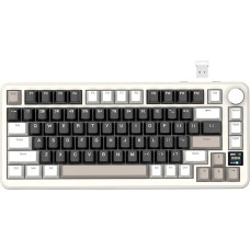 ATTACK SHARK X85PRO belaidė mechaninė klaviatūra su TFT ekranu ir rankenėlėmis, 75% QMK žaidimų klaviatūra su tarpine, 2.4G/BT/USB-C laidinė, keičiama karštuoju būdu, 4000mAh, NKRO, RGB, PC/MAC