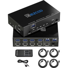 4 prievadų USB 3.0 4 įėjimai 4 išėjimai SPDIF 5.1 Audio Breakout Pelė Klaviatūra Belaidis USB jungiklis kompiuteriui Spausdintuvas Skeneris