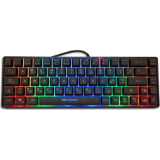 DeepGaming TM065 - 65% RGB Keyboard with Mechanical Keyboard Volume and Membrane Softness, 69 Keys (19 Anti-Ghosting), 10 Lighting Modes, TKL, Wired USB
