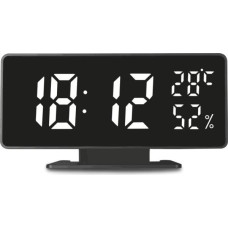 Pulkstenis ar modinātāja un termometra funkciju, , higrometrs, melns, GB395