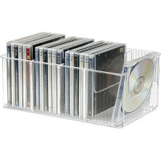 CD lentyna su nuimamais skirtukais, CD dėklai 14-16 DVD diskams, DVD lentyna, skirstoma pagal kategorijas (26,2 x 13,7 x 10,9 cm), skirta svetainei, miegamajam, saugojimui, filmams, 