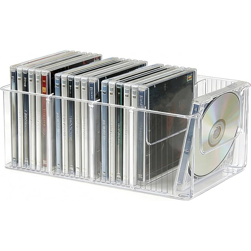 CD lentyna su nuimamais skirtukais, CD dėklai 14-16 DVD diskams, DVD lentyna, skirstoma pagal kategorijas (26,2 x 13,7 x 10,9 cm), skirta svetainei, miegamajam, saugojimui, filmams, 