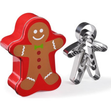 patisse Gingerman 13725 Metalinė skardinė su 4 nerūdijančio plieno sausainių formelėmis arba Gingermano formos pjaustytuvais, 4 skirtingų aukščių: 6 cm/9 cm/12 cm/17 cm
