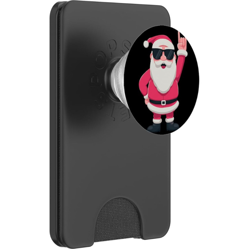Aušintuvas Weihnachtsmann Rock On Juokingas žiemos simbolis Grafinis Clausas PopSockets PopWallet für MagSafe