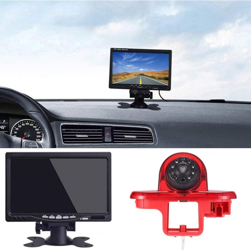 Automobilio trečioji stogo viršutinė stabdžių šviesos kamera Stabdžių šviesos atbulinės eigos kamera, skirta 