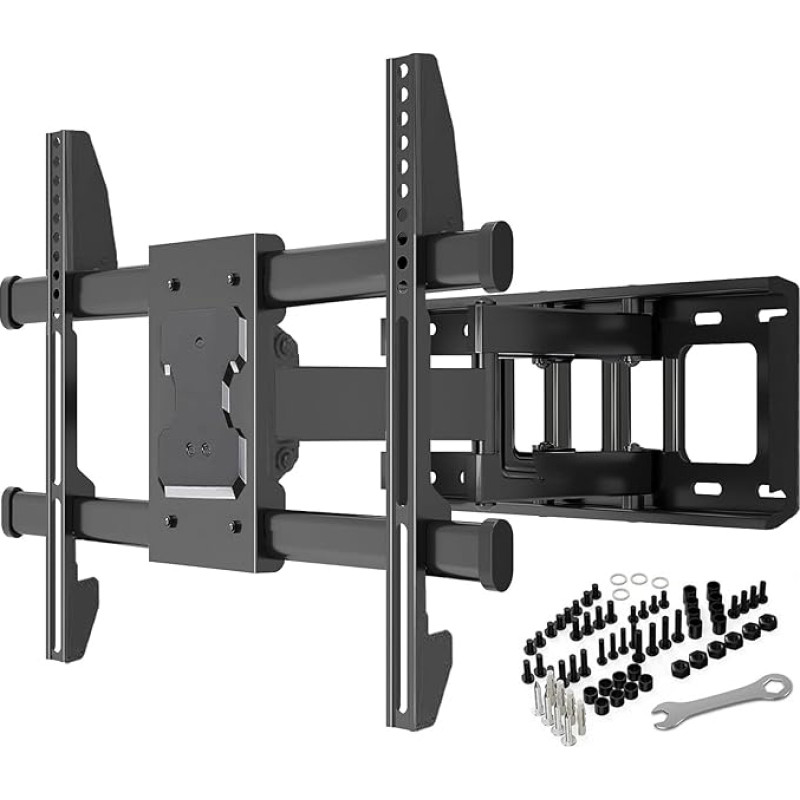 Sieninis televizoriaus laikiklis 32-85 colių ekranams VESA nuo 200 x 100 iki 600 x 400 mm Pasukamas, pakreipiamas ir ištraukiamas, skirtas LED, OLED, plokščiam ir lenktam televizoriaus sieniniam laikikliui - maksimali apkrova 60 kg
