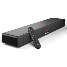 MEREDO Soundbar 2.1 Wood TV įrenginiams 150 W su integruotu žemų dažnių garsiakalbiu, ARC kabeliu, optiniu, AUX, BT 5.0 5 EQ režimais Garso kolonėlių sistema televizoriui, skirta namų kinui 71 cm