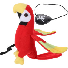 TOYANDONA Piratas papūga pečių rekvizitai rinkinys Pliušinis papūgos akių pleistras Helovino kostiumų aksesuarai vaikams suaugusiems Šalis Fancy Dress