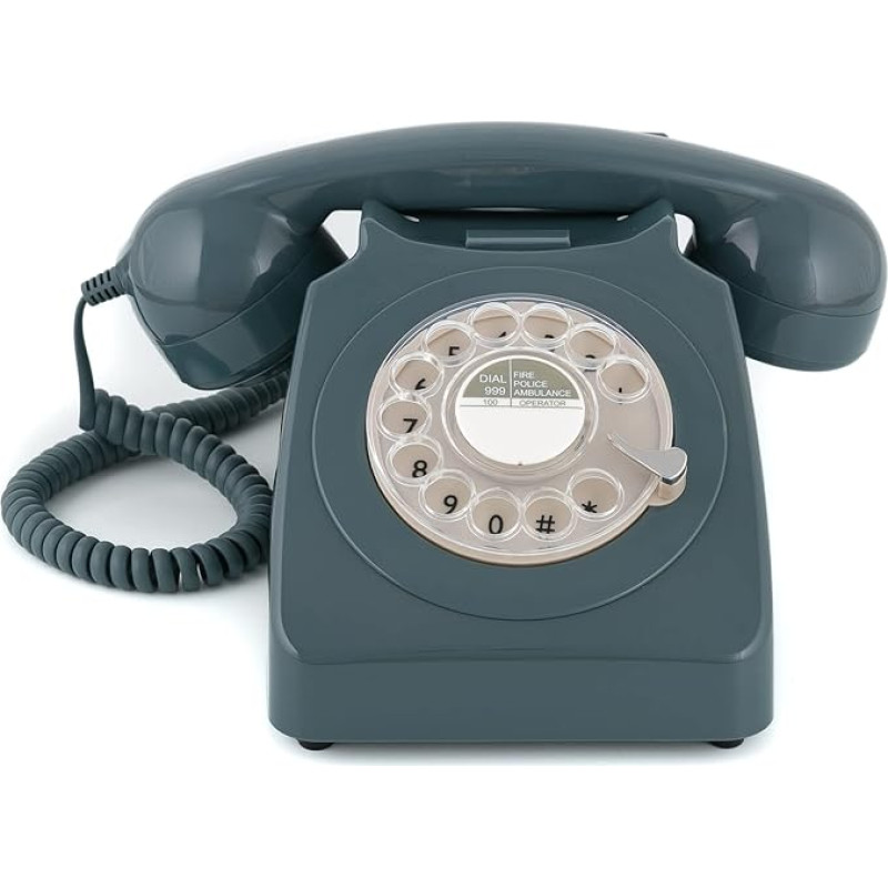 GPO klasikinio 70-ųjų dizaino telefonas, l, pilkas