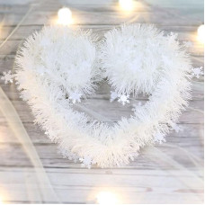 3 pakuočių po 2 m baltos kalėdinės girliandos Snaigės Lamette girlianda Žiemos girlianda Kalėdų dekoracijos Girlianda Kalėdų vainikas Kalėdų eglutė Langų durys Židiniai Laiptai Sienų apdaila