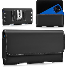 Gcepls mobiliojo telefono diržas krepšys horizontalus Crazy Horse odos su metaliniu klipu - mobiliojo telefono dėklas diržas vyrai - tinka Samsung S25 Ultra/S24 Ultra/S23 Ultra, Galaxy A71, F36 - dydis XL