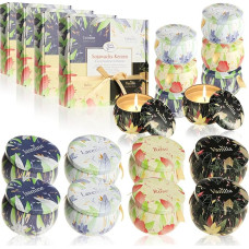 16x Sojawachskerze - Präsent-Set mit verschiedenen Duft-Kerzen - Aromatherapie - Wachs-Kerze - Geschenkset für Valentinstag, Muttertag und Geburtstag (16 Stück - Duftkerzen)