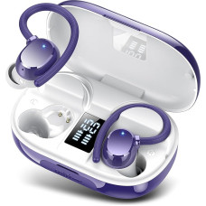 Bluetooth Sports Headphones, Wireless Bluetooth 5.3 HiFi Stereo, 128 Hours Playtime In-Ear Headphones with ENC Noise Cancelling Mics, Earphones with LED Display, IP7 Waterproof Wireless Headphones