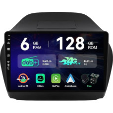 [6G+128G | Integruotas DAB+ 4G] - MSD automobilinis radijas Hyundai IX35 (2010-2017) | Android 15 GPS radijas | CarPlay Android automobilio vairo valdymas Dual-Band WiFi DSP | Kamera MIC | Octa-Core 2 DIN 10.1