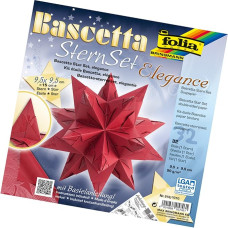 folia 211/1010 Rankdarbių rinkinys Bascetta Star Elegance, Wildlife Black, 32 lapai, 9,5 x 9,5 cm, popierinės žvaigždės dydis apie 15 cm, su išsamia instrukcija (anglų kalba negarantuojama), idealiai tinka
