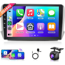 2G 64G Android 13 automobilinis radijas Peugeot 2008 208 2012-2018 10.1 colių jutiklinio ekrano automobilinis radijas su belaidžiu Carplay Android automobiline navigacija GPS Mirror Link Bluetooth FM/RDS radijas WiFi USB+ atbuline eiga