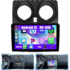 [4G+64G] Inefala Android 15 Autoradio für Nissan Qashqai J10 2006-2016 mit Wireless Carplay Android, 9 Zoll Touchscreen Radio mit Navi GPS WiFi RDS/FM Bluetooth EQ SWC Rückfahrkamera Mic