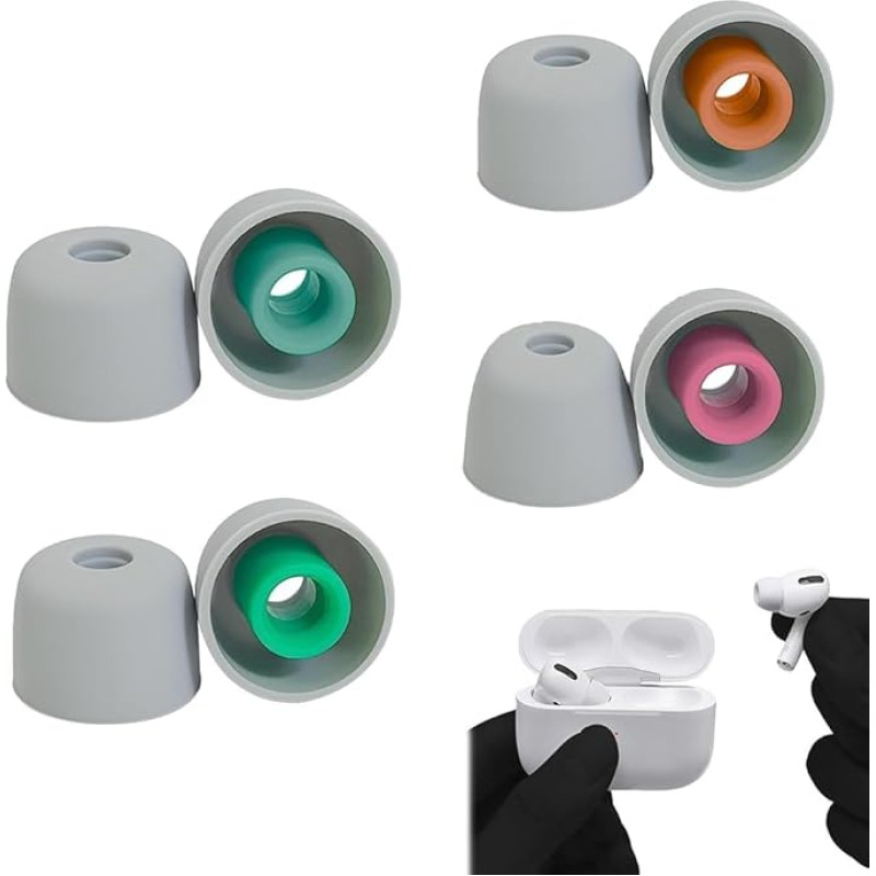 4 poros pakaitinių silikoninių ausų antgalių 