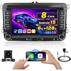 [8Core 6G + 128G] Inefala Android 15 automobilinis radijas VW Golf Passat Tiguan Polo Caddy Touran sėdynė su belaidžiu CarPlay Android automobiliu, 7 colių radijo automobilis su GPS WiFi DSP 2USB RDS / FM SWC Mic atbuline eiga