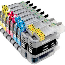 8 suderinamos spausdintuvų rašalo kasetės su V3 lustais, skirtos Brother DCP-/J562/J4120DW J480DW J680DW/DCP-8250 J880DW J4420DW J4620DW/DCP-8250 J4625DW J5320DW J5620DW/DCP-8250 J5625DW J5720DW 2 x juoda 2 x žydra 2 x žydra 2 x purpurinė 2 x geltona