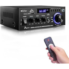 AK45 Pro Hi-Fi Amplifier WOOPKER Mini Amplifier, 500 W, 2 Channels Bluetooth Amplifier Hifi Stereo with FM Radio, USB, SD, RCA, MIC In, Audio Amplifier Receiver for Home or Car