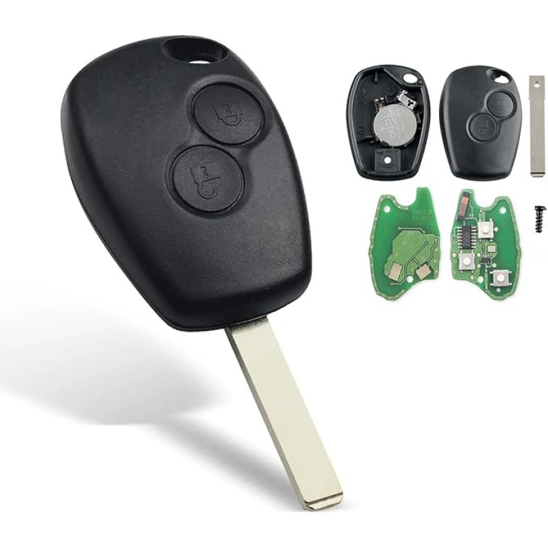 2 mygtukų automobilio rakto korpuso nuotolinio valdymo pultas 433 MHz PCF7947 Chip automobilio rakto korpusas, skirtas Ren-Ault Kangoo II Clio III Duster Modus Twingo Dacia Logan