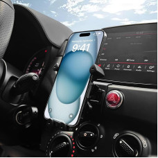 KUNGKIC FIAT 500 2008-2023 Abarth 595 2012-2023 automobiliniam telefono laikikliui Reguliuojamas automobilinis telefono laikiklis Priedai Interjero 360° apsisukimas Cinko lydinys ABS