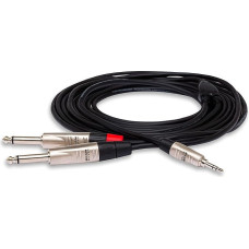 Hosa HMP-010Y REAN 3.5 mm TRS to Dual 1/4 inch TS Pro Stereo Breakout Cable, 10 feet