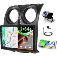 2+64G Android Car Radio for Nissan Qashqai J10 2006-2016 with Wireless Carplay & Android Car, 9 Inch IPS Touchscreen Radio with Bluetooth/GPS/Rear View Camera/FM/WiFi/SWC/26UI