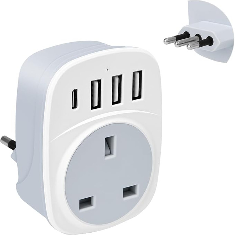 UK-auf-Italien-Stecker-Adapter mit USB-Anschlüssen