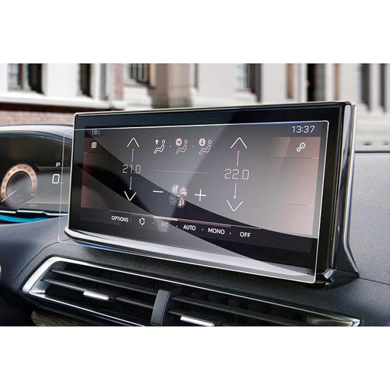 GAFAT Peugeot 3008 5008 GT Line 2021-2023 2024 10 colių navigacijos ekrano apsauga, 10 colių grūdinto stiklo ekrano apsauga, skirta Peugeot 3008 Peugeot 5008 informacijos ir pramogų sistemai, atspari smūgiams, 9H įbrėžimams
