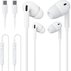 USB-C-Kopfhörer, Typ C, kabelgebunden, für iPhone, In-Ear-Ohrhörer mit Geräuschunterdrückung, Lautstärkeregler und Mikrofon für iPhone 15/16/17, iPad, Samsung Galaxy S25/S24/S23/S22/S21, Pixel 7/6