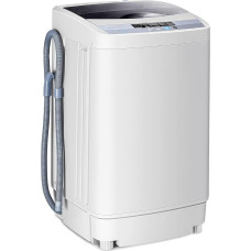 RELAX4LIFE 4,5 kg visiškai automatinė skalbyklė, visiškai automatinė skalbyklė su siurbliu ir suktuvu, iš viršaus kraunama mini skalbyklė su LED ekranu ir 10 programų pasirinkimu, 310 W/240 W, 50 x 50 x 85 cm, pilka