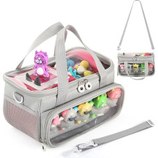 Toniebox Carry Bag, Storage Bag for Tonie Characters with Shoulder Strap and Handle, Home Outdoor Handbag for Toniebox 2 Audio Players and Dolls (Grey)