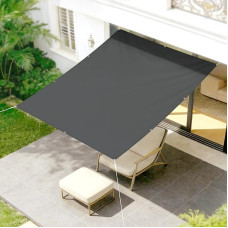 LOVE STORY Sun Protection Awning, 1 x 2 m Rectangular Shade Net with Eyelets, Waterproof Polyester (PES) Wind Protection, 95% UV Sun Protection for Outdoor Patio, Yard, Patio, Carport, Anthracite