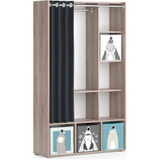 Vicco Luigi Sonoma Children's Wardrobe 105.8 x 178.1 cm with Folding Boxes (Grey), Can be Combined with Other Furniture from the Luigi Series