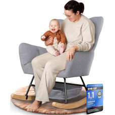 FLAKKARI® slaugos kėdutė, supamoji kėdutė, minkšta [ypač tyli] su kišenėmis, slaugos kėdutė, supamoji kėdutė, kūdikio slaugymas, debesys, pilka
