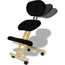 cinius Ergonominė kėdė Ortopedinė kėdė su nugara Kompiuterio kėdė Kelio taburetė Audinys Natūrali/juoda spalva